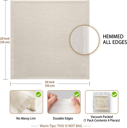 Olicity Cheese Cloths - 100% Cotton Reusable Fine Mesh Strainer | 4PCS, 20x20 Inch Hemmed Design