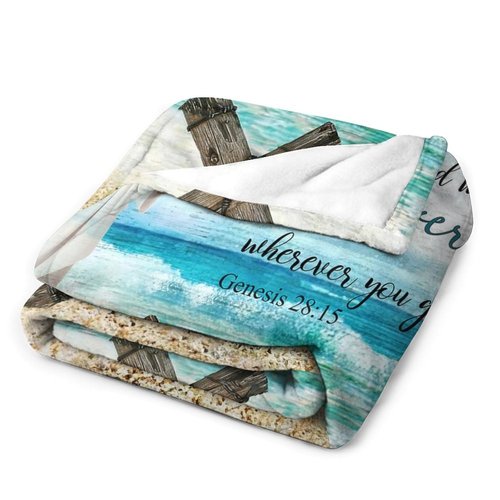 Christian Jesus Blanket Christian Gifts for Women & Men Religious Cross Throw Blanket Jesus Blanket for Kids Adults Soft Warm Cozy Fleece Blanket for Couch Sofa Bed 50"x60"