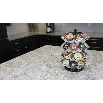 Nifty K Cup Holder – Compatible with K-Cups, Coffee Pod Carousel | 36 K Cup Holder, Spins 360-Degrees, Lazy Susan Platform, Modern Black Design, Home or Office Kitchen Counter Organizer