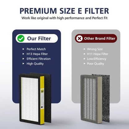 FLT4100 Replacement Filter E for Guardian AC4100, AC4100CA, AC4150BL, AC4150PCA, AC4150P Technologies Models, 2 x Hepa Filter + 4 x Activated Carbon Pre-Filter