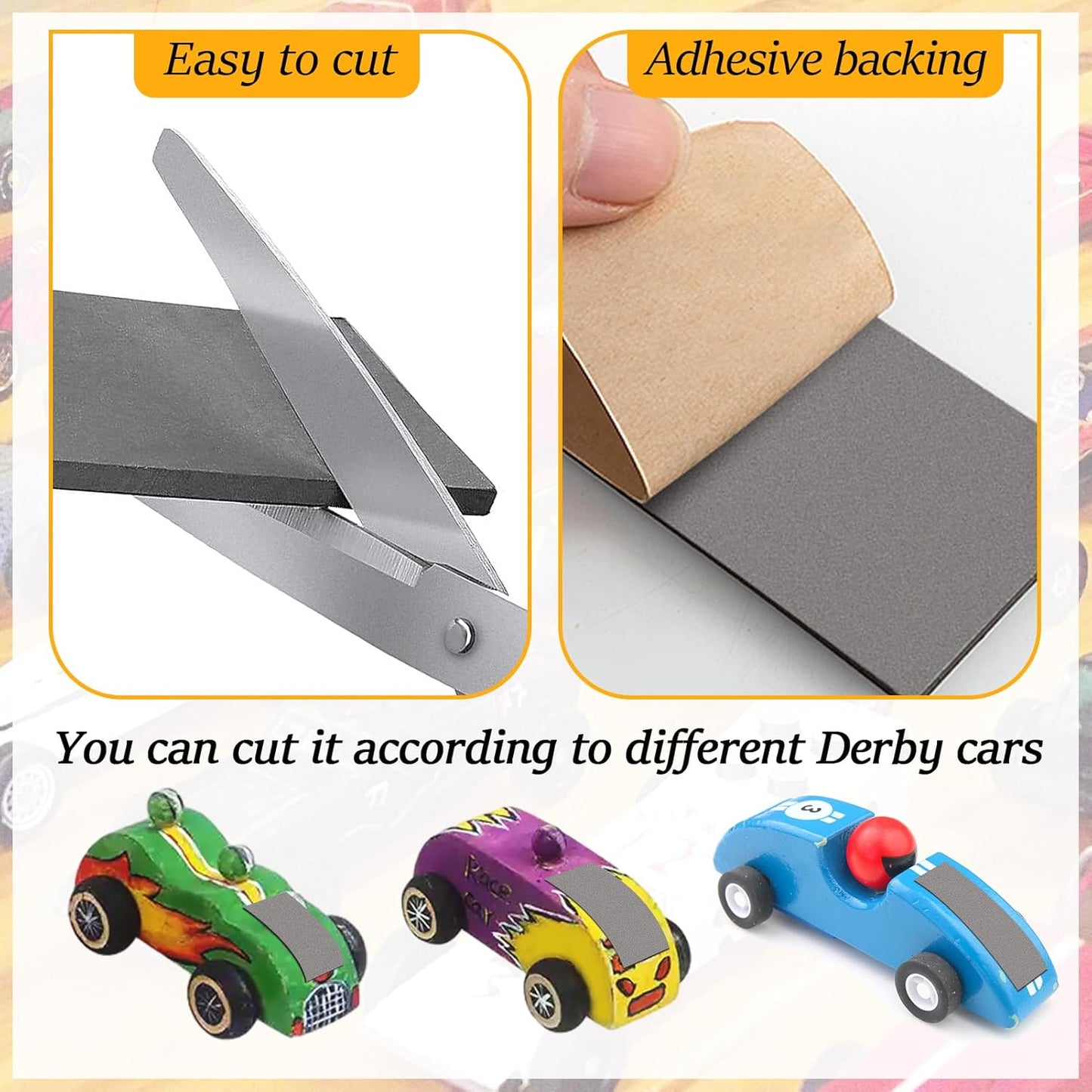 Stick On Flex Tungsten Weights - 3oz Cuttable Pinewood Derby Car Weights for Enhanced Speed | 4 Pack
