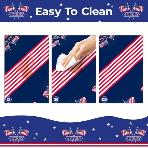 Childom Patriotic Tablecloth - Disposable American Flag Design | 54" x 108" for Fourth of July & Veterans Day Celebrations