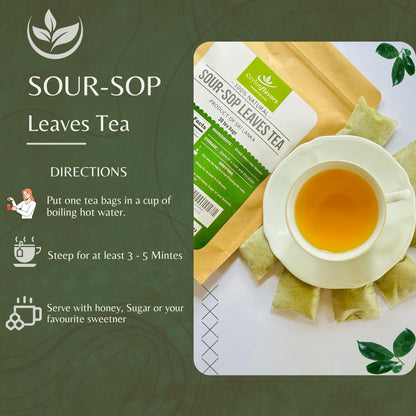 Ceylon Soursop Tea Leaves | 100% Natural Soursop Tea Bags Pack of 30 | Sourced From Sri Lanka