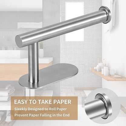 JOPOFI Toilet Paper Holder - Self Adhesive Toilet Paper Holder Wall Mount for Bathroom, SUS 304 Stainless Steel Command Strip Toilet Paper Roll Holder Stick On, No Drilling - Brushed Nickel（2 Pcs）