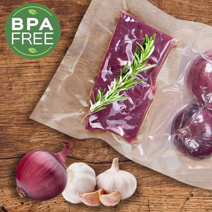 MakMeFre Vacuum Sealer Bags - 8 Pack of 8"x20" & 11"x20" Rolls | BPA Free, Puncture Resistant, Ideal for Sous Vide Cooking