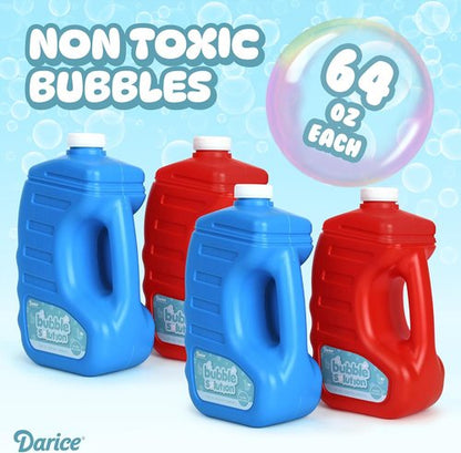 Darice Bubble Solution 4 Pack - 256oz Refill for Bubble Machines & Blowers | Non-Toxic & Safe for Kids
