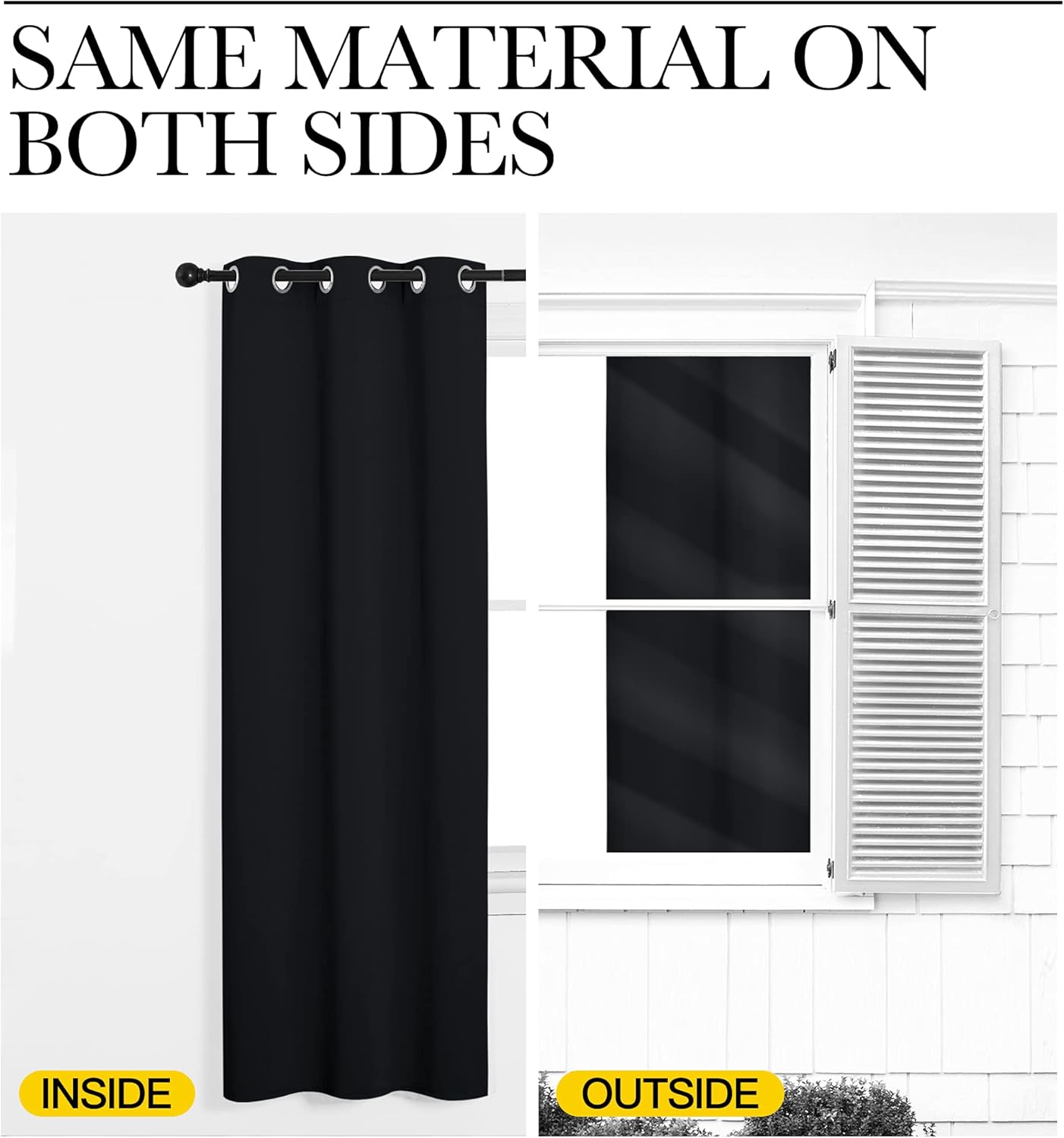NICETOWN Blackout Curtains - Energy Saving Thermal Insulated Draperies | 55" x 92", Solid Black, 1 Pair