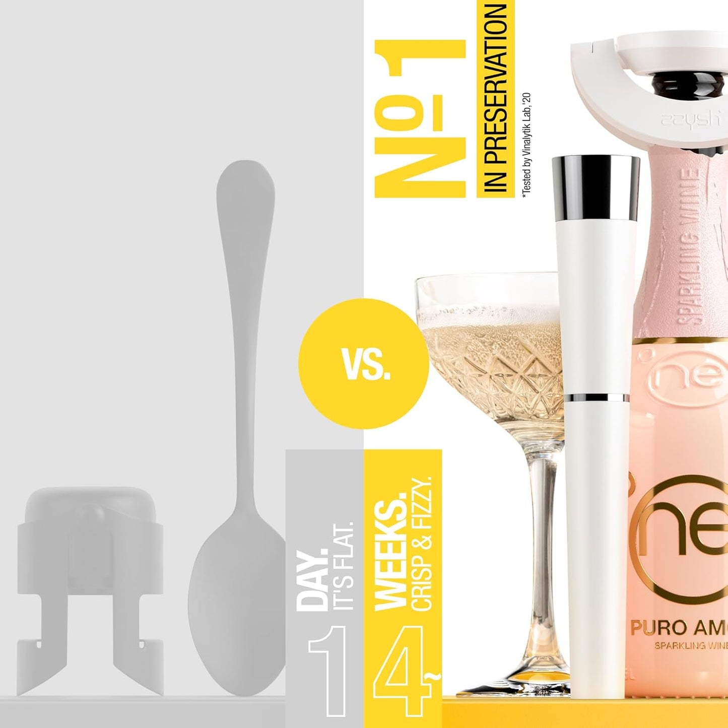 Original zzysh® Sparkling Wine Pure Argon/CO2 Cartridges | Preserve Fizzy Sensations 4 Weeks | For zzysh® Sparkling Wine Preservation System | Gas Capsules for Champagne and All Other Sparkling Wines