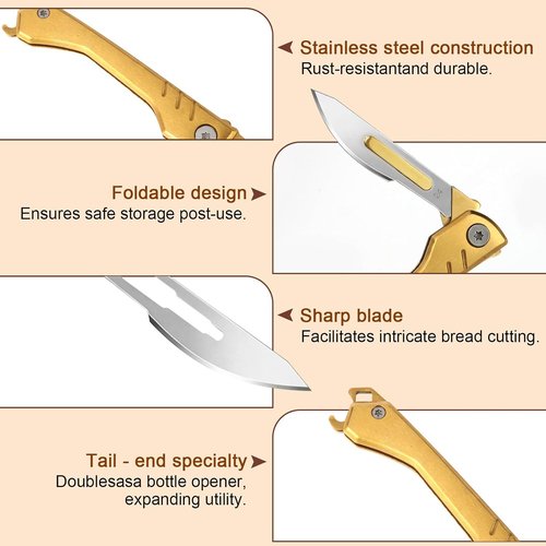 Bread Lame | Sourdough Scoring Tool with 10 Razor Blades - Portable & Folding Design for Perfect Baking