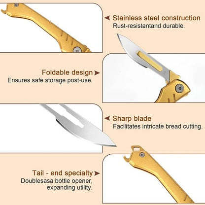 Bread Lame | Sourdough Scoring Tool with 10 Razor Blades - Portable & Folding Design for Perfect Baking