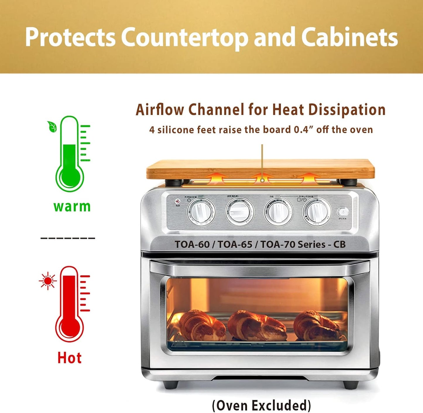 Umilife Cutting Board - Compatible With TOA-70/TOA-65/TOA-60 Air Fryers | Space-Saving Kitchen Accessory