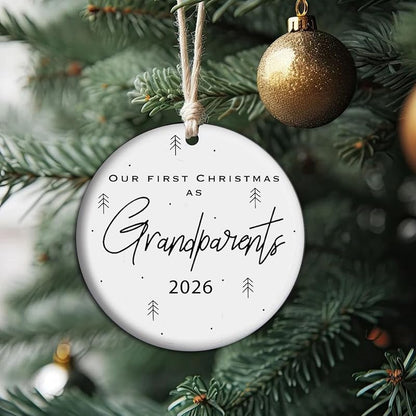 Our First Christmas As Grandparents 2026 Ornament - Grandfather Grandmother Edition (Variation 22)