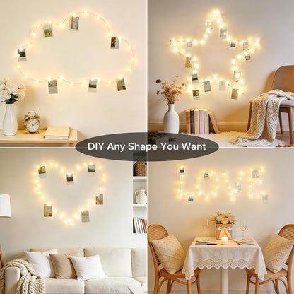 JMEXSUSS Fairy Lights - 33Ft 100LED Photo Clips String Light with Timer | Ideal for Bedroom & Party Decor