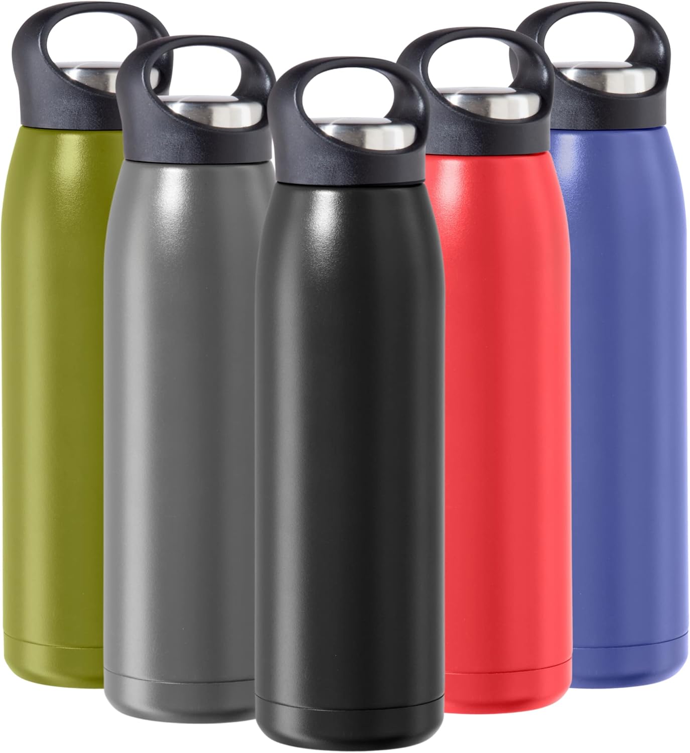 OGGI Freestyle Stainless Steel Insulated Water Bottle- Double Wall Vacuum Insulated, Travel Thermos, 23oz(680ml), Black