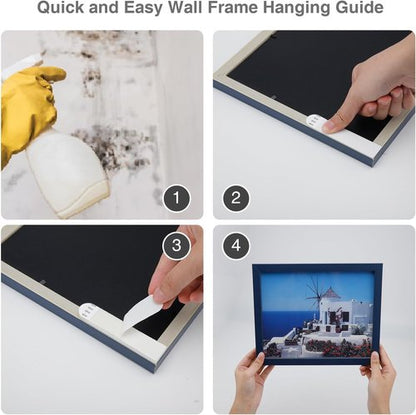 Gisde Heavy-Duty Picture Hanging Strips - 16 Pairs (32 Strips) No-Damage Wall Hangers for Easy Use