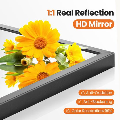 Sweetcrispy 24"x36" Arch Black Bathroom Wall Mirror, Metal Frame Vanity Mirror for Bedroom, Entryway, Living Room