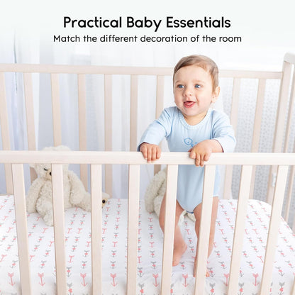 Yoofoss Fitted Baby Crib Sheets - Super Soft Microfiber 2-Pack for Standard Crib & Toddler Mattress | 28x52x8in (Arrow)