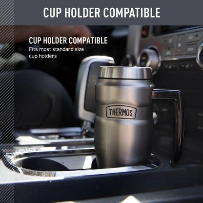 THERMOS Stainless King Travel Mug - 16oz Army Green | Vacuum-Insulated, Leak-Proof & Sweat-Proof Coffee Tumbler
