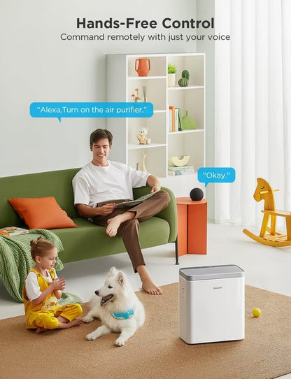 GoveeLife Smart Air Purifier - 3-in-1 Filter with App & Alexa Control | Covers 1046 ft², Ideal for Pets & Allergens