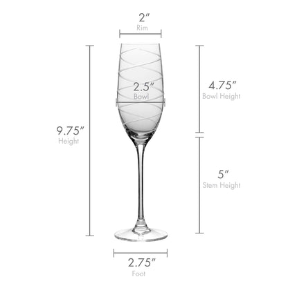 Mikasa Crystal Cheers Champagne Flutes, Set of 4, 8 fluid ounces