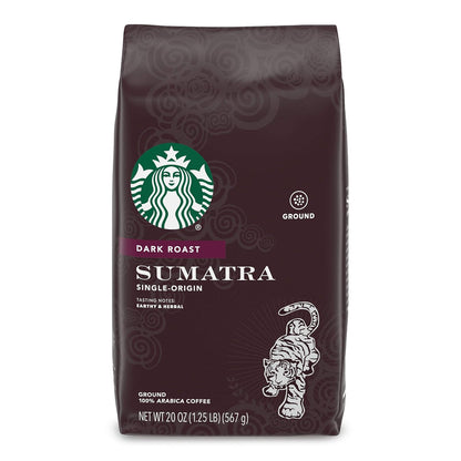 Starbucks Dark Roast Ground Coffee - Sumatra 100% Arabica - Rich Flavor - 20 Oz. Bag