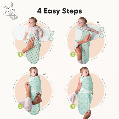Skiennix Organic Baby Swaddle Sleep Sacks - Soft & Snug for Newborns 0-3 Months | Beach Day, OS, 3-Pack