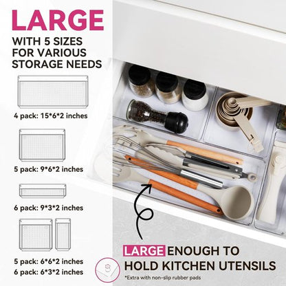 Criusia Home Organization Set - 4 Storage Baskets, 8 Storage Cubes & 12 Drawer Organizers | Complete 26-Piece Solution