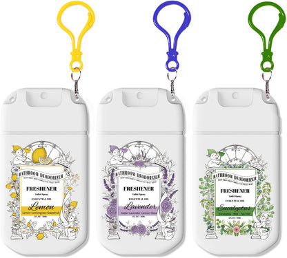 Skiennix Travel Size Toilet Spray - Air Freshener Bathroom Deodorizer | Lemon Lavender Eucalyptus Scent