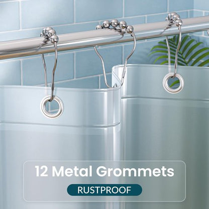 Titanker Plastic Shower Curtain Liner 72 x 72 Frosted Shower Liner Waterproof Lightweight Cute Shower Curtains for Bathroom with Magnets and Rustproof Grommets