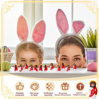 Little Jesus | 30 Pcs Mini Jesus Figurines - Perfect Easter Egg Stuffers & Religious Gifts (Red)