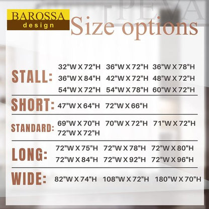 Barossa Design Shower Curtain Liner with 6 Magnets - Clear Plastic Shower Curtain Liner, See Through Vinyl Bath Curtain with Metal Grommets for Bathroom - Clear, 70x72