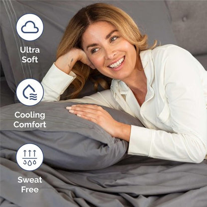 Comfy Twin XL Size 3-Piece Sheet Set by [Brand Name] | Breathable, Cooling & Wrinkle-Free Dark Grey Bedding