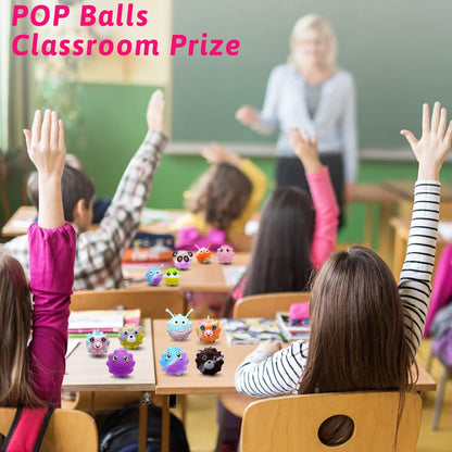Animal Pop Balls Party Favors - 30 Pack 3D Fidget Toys for Kids | Birthday Goodie Bag Stuffers