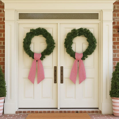 Red White Gingham Wreath Sash by [Brand Name] - 5.12" Wide x 54.33" for Christmas & Patriotic Decor