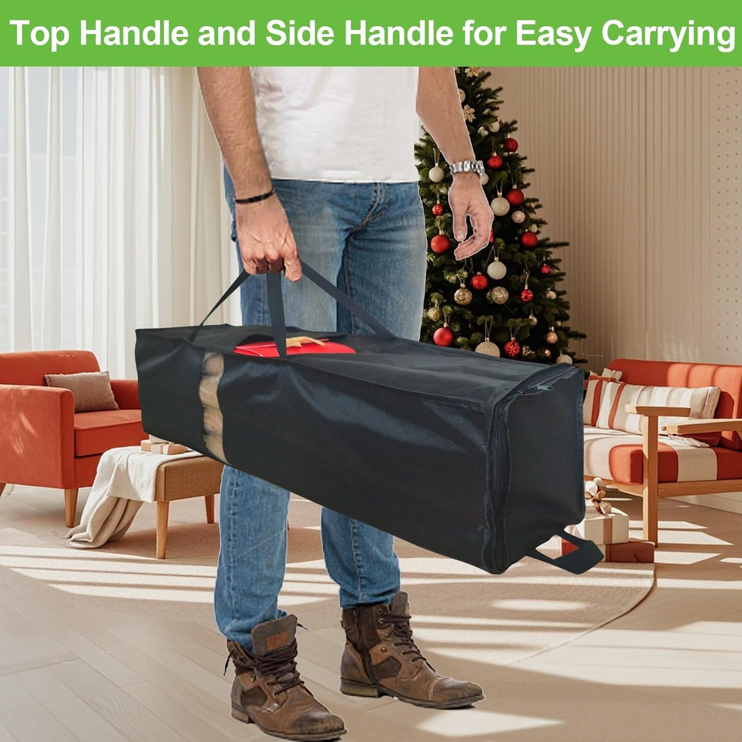 Newbob Gift Wrapping Storage Bag - Heavy Duty Waterproof Organizer for Up to 30 Rolls, 41" with Zipper & Pockets
