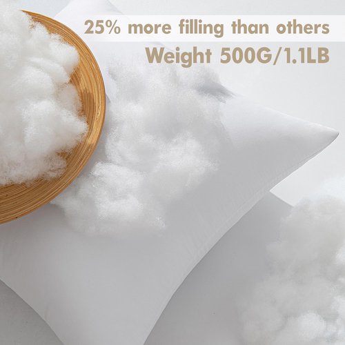 MIULEE Pillows Inserts, Pack of 4 18x18 Inch 100% Virgin Microfiber Filling Throw Pillows for Bed Couch Sofa