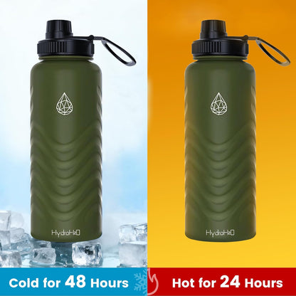Skiennix 24oz Stainless Steel Insulated Water Bottle - 48H Cold & 24H Hot, Leak-Proof, BPA-Free | Green