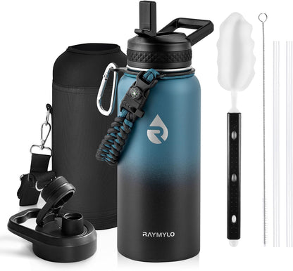 Skiennix Insulated Water Bottle - 32 Oz Triple Wall Vacuum Stainless Steel | Cold for 48 Hrs, Hot for 24 Hrs, Leak Proof