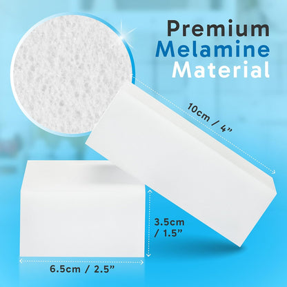 Skiennix Extra Large Eraser Sponge - Extra Thick, Long Lasting Magic Melamine Cleaning Pads | 20 Pack, White