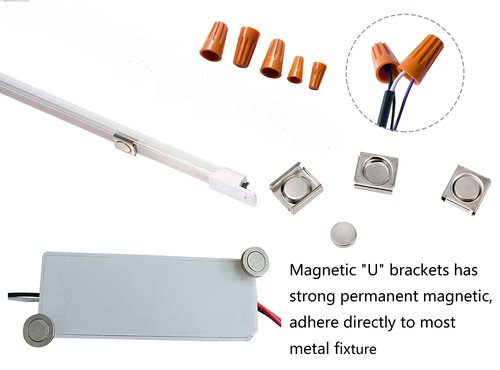 jimwhen 2x2 FT LED Magnetic Retrofit Kit,2FT Troffer Retrofit Kit,36W,Daylight White 5000K,0-10V Dimmable,T8 T10 T12 Fluorescent Replacement LED Light Strip,Quick Easy Install