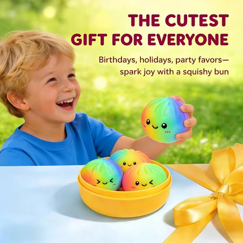 Glitter Dumpling Squishy Stress Balls - Colorful Fidget Toy for Stress Relief | 2-Pack