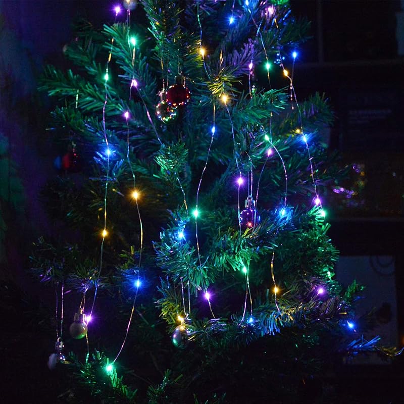 Multicolor 4-Pack LED String Lights Battery Operated 50 LEDs – 16.4ft Copper Wire Set