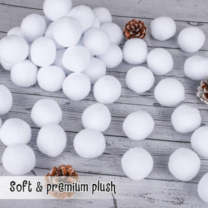 Elcoho 200-Piece Artificial Snow Toy Ball Set - Realistic Plush Toss Balls for Kids | Winter Fun & Xmas Decor