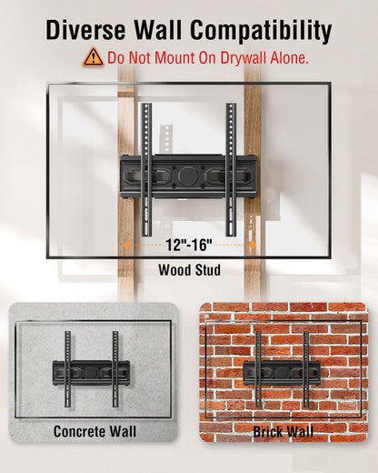 EconoMe TV Wall Mount for Most 26-65 inch tvs, Full Motion TV Mount Swivel and Tilt, Wall Mount Bracket Max VESA 400x400mm, Holds up to 99 lbs, Fits 12” 16" Wood Studs.