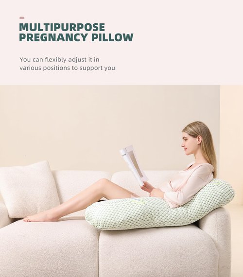 Oternal Pregnancy Pillow for Pregnant Women, Soft Pregnancy Body Pillow, Support for Back, Belly, HIPS, Legs, Maternity Pillow with Detachable and Adjustable Pillow Cover