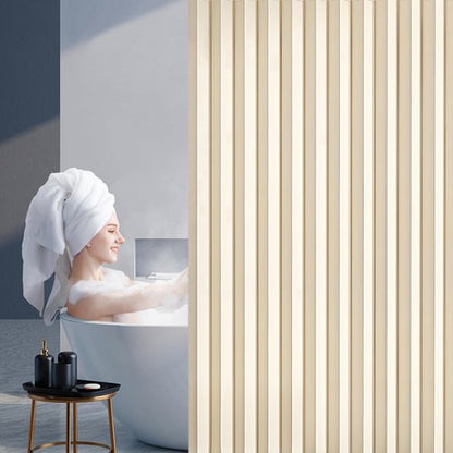 South to East Waterproof Shower Curtain for Bathroom, Folding Fabric Shower Curtain with Magnets, No Liner Required, 72x72 Inch Heavy Duty Thick Magnetic Shower Curtains, Stainless Steel Hooks, Beige