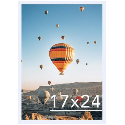 JCJMY 17x24 Picture Frame White for Poster & Photo, Horizontal & Vertical Formats, Wall Hanging, 17 x 24 Gallery Frame
