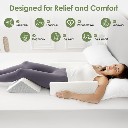 Bed Wedges & Body Positioners 3 in 1, Wedge Pillow for Back Pain Relief, Triangle Bed Wedge Pillow for Side Sleeping, Elderly, Bed Sores, After Surgery, Knees Elevated, Pregnancy