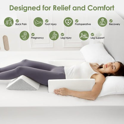 Bed Wedges & Body Positioners 3 in 1, Wedge Pillow for Back Pain Relief, Triangle Bed Wedge Pillow for Side Sleeping, Elderly, Bed Sores, After Surgery, Knees Elevated, Pregnancy