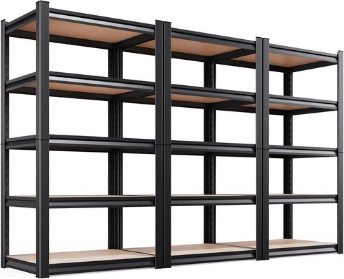 Garage Shelving Set of 3 | 71” Heavy Duty 5-Tier Metal Storage Shelves for Industrial Use